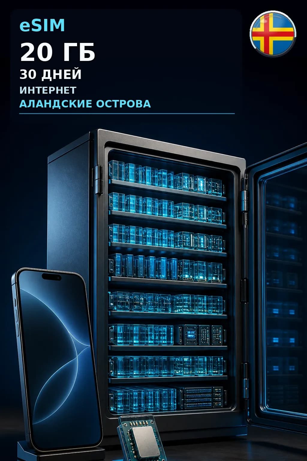 eSIM Аландские Острова — 20 ГБ, 30 дней — интернет