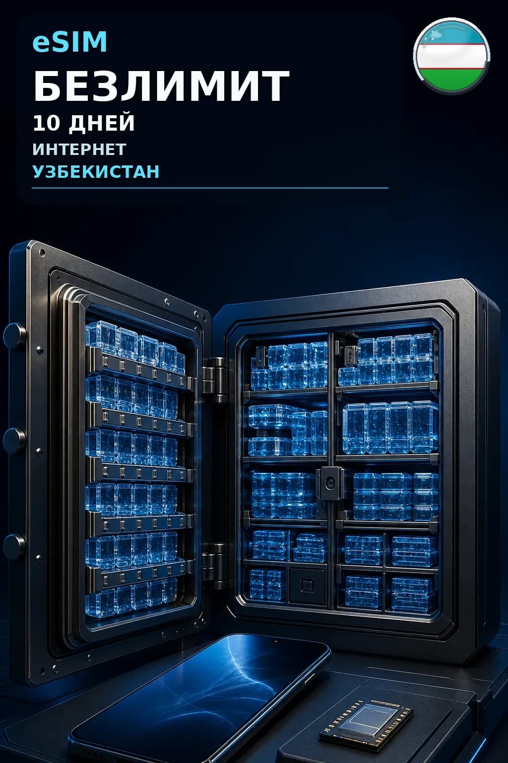 eSIM Узбекистан — БЕЗЛИМИТ, 10 дней — интернет