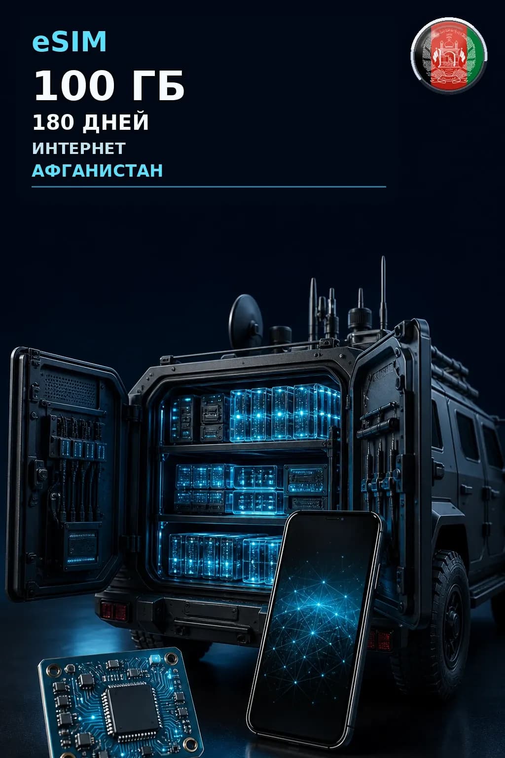 eSIM Афганистан — 100 ГБ, 180 дней — интернет