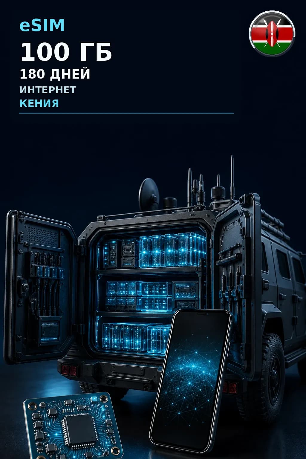 eSIM Кения — 100 ГБ, 180 дней — интернет