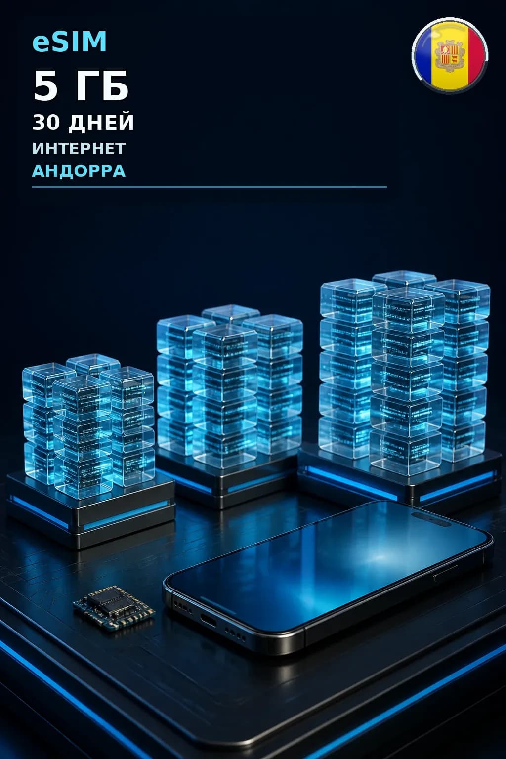 eSIM Андорра — 5 ГБ, 30 дней — интернет