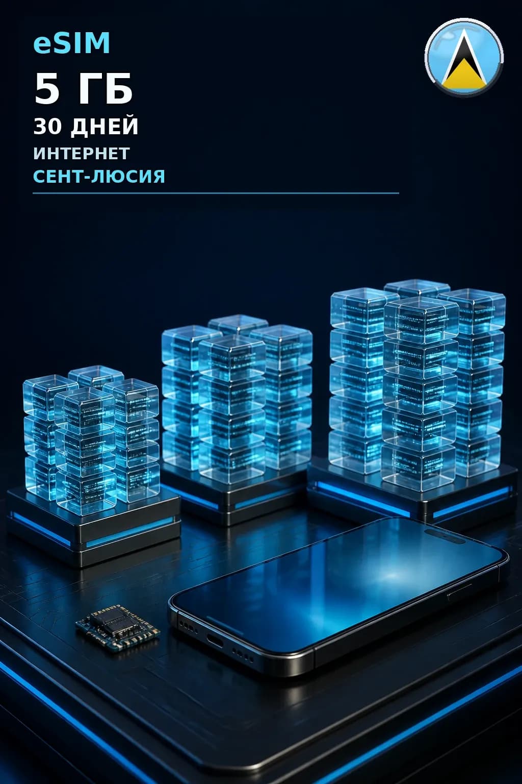 eSIM Сент-Люсия — 5 ГБ, 30 дней — интернет
