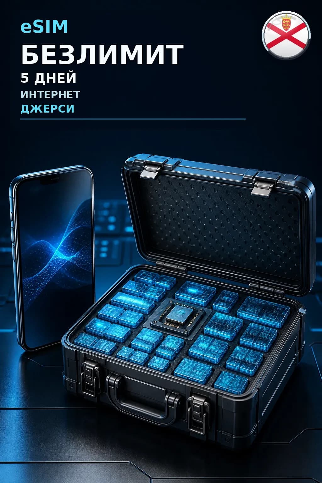 eSIM Джерси — БЕЗЛИМИТ, 5 дней — интернет
