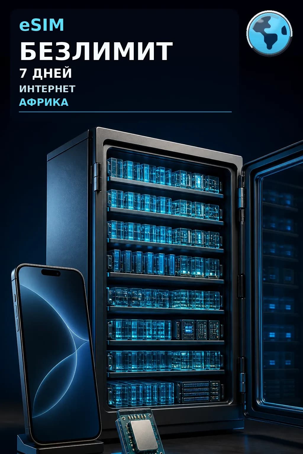 eSIM Африка — БЕЗЛИМИТ, 7 дней — интернет