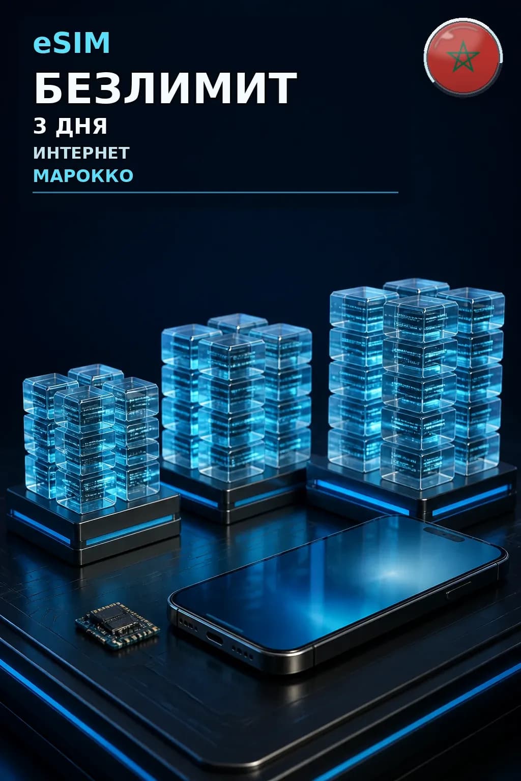 eSIM Марокко — БЕЗЛИМИТ, 3 дня — интернет