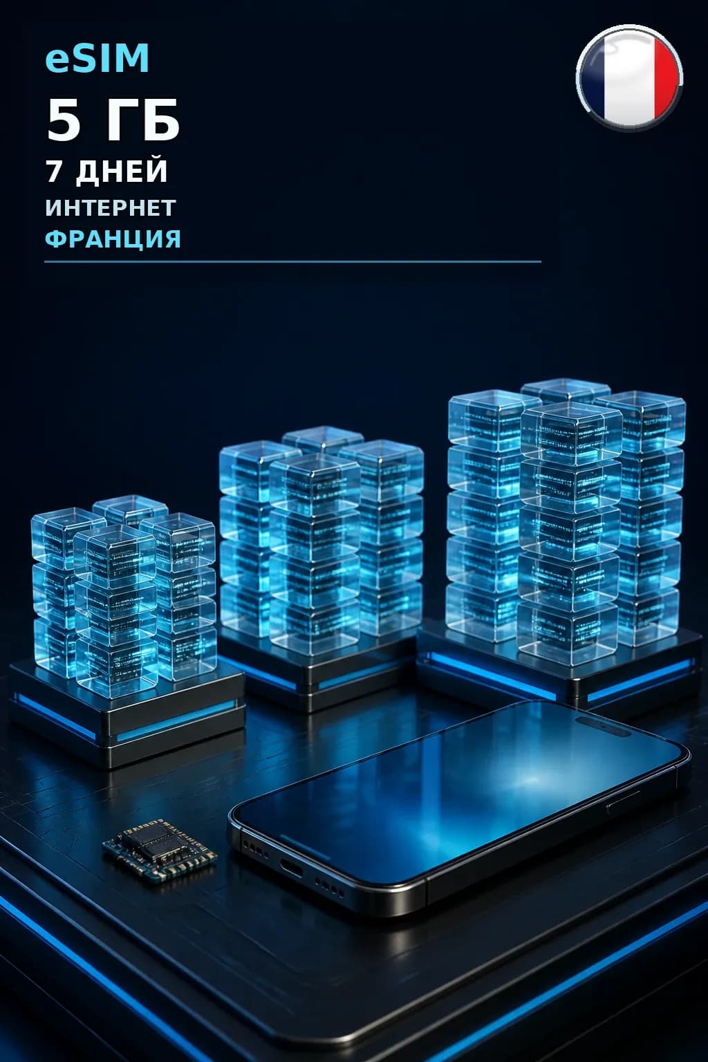 eSIM Франция — 5 ГБ, 7 дней — интернет