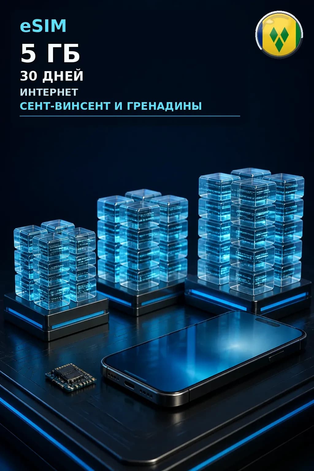eSIM Сент-Винсент и Гренадины — 5 ГБ, 30 дней — интернет
