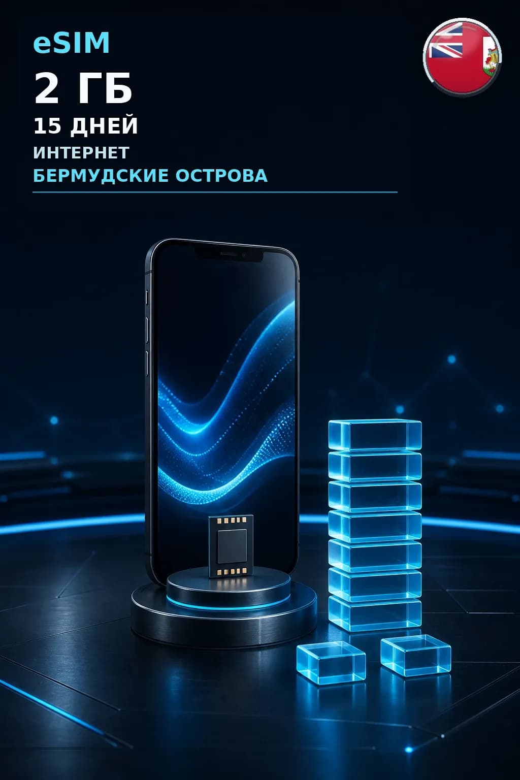 eSIM Бермудские Острова — 2 ГБ, 15 дней — интернет