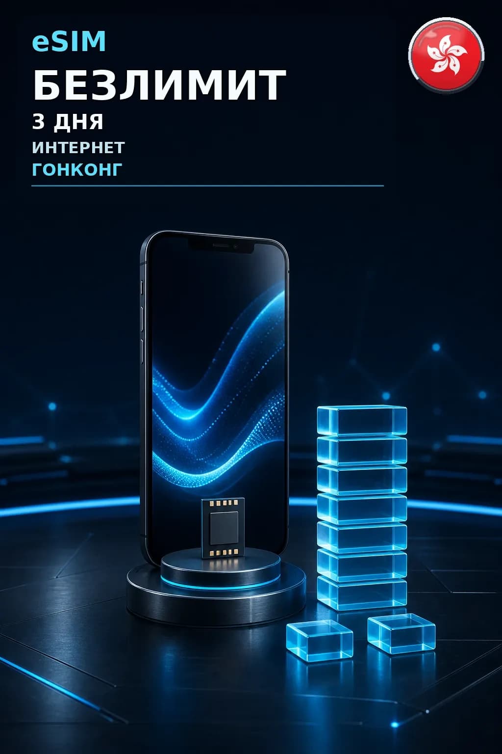 eSIM Гонконг — БЕЗЛИМИТ, 3 дня — интернет