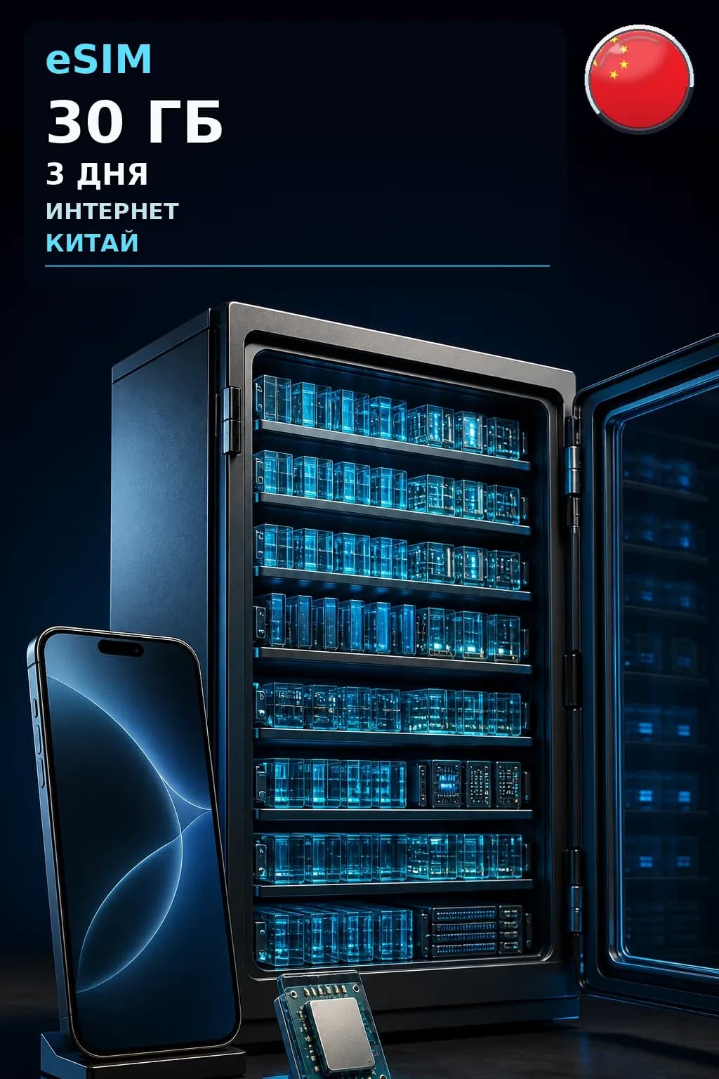 eSIM Китай — 30 ГБ, 3 дня — интернет