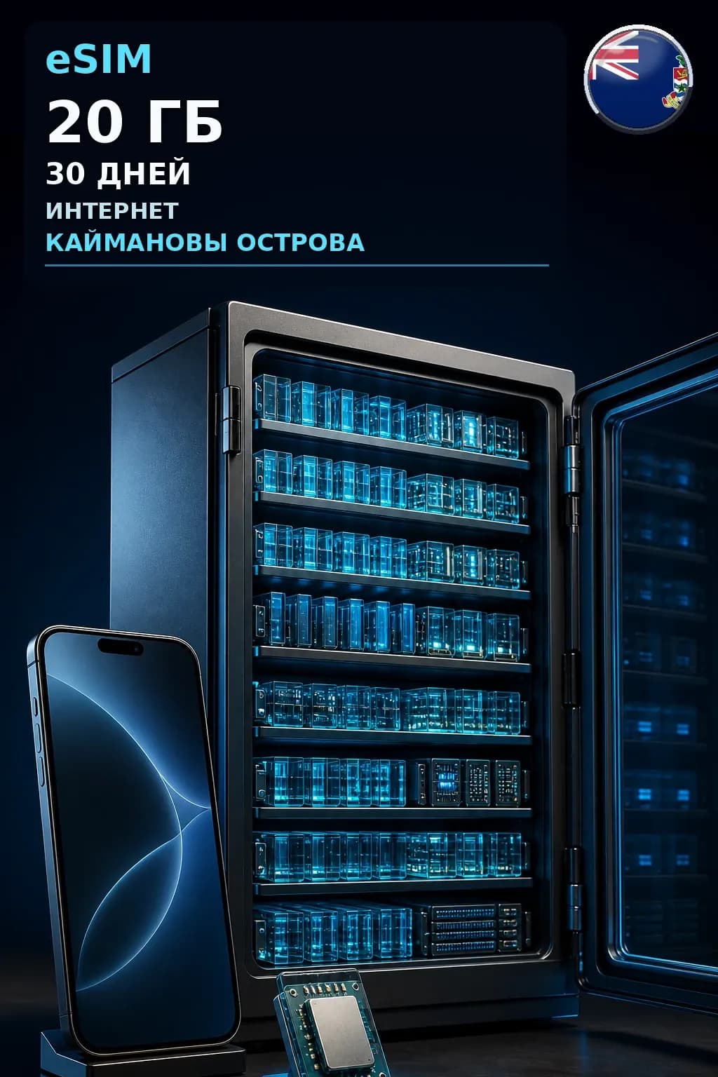 eSIM Каймановы Острова — 20 ГБ, 30 дней — интернет