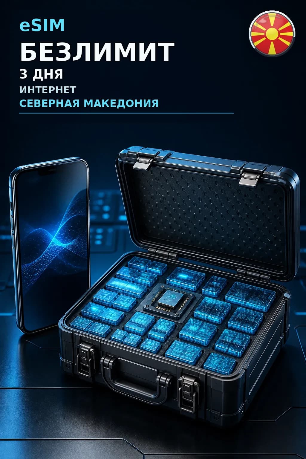 eSIM Северная Македония — БЕЗЛИМИТ, 3 дня — интернет