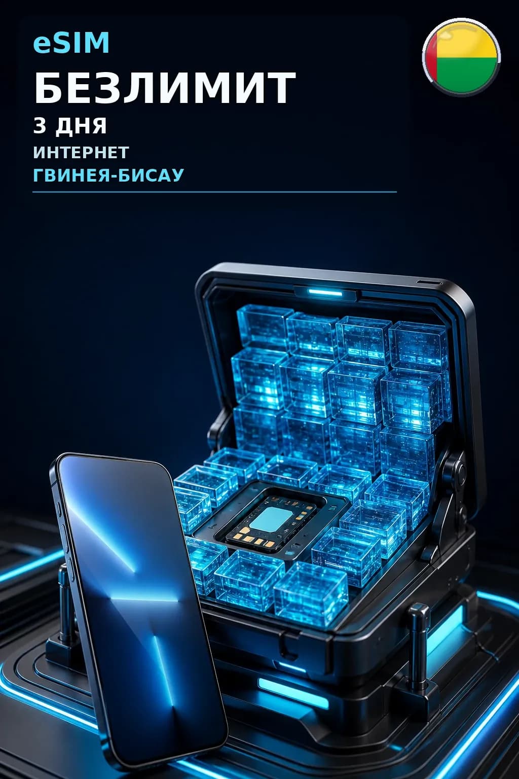 eSIM Гвинея-Бисау — БЕЗЛИМИТ, 3 дня — интернет