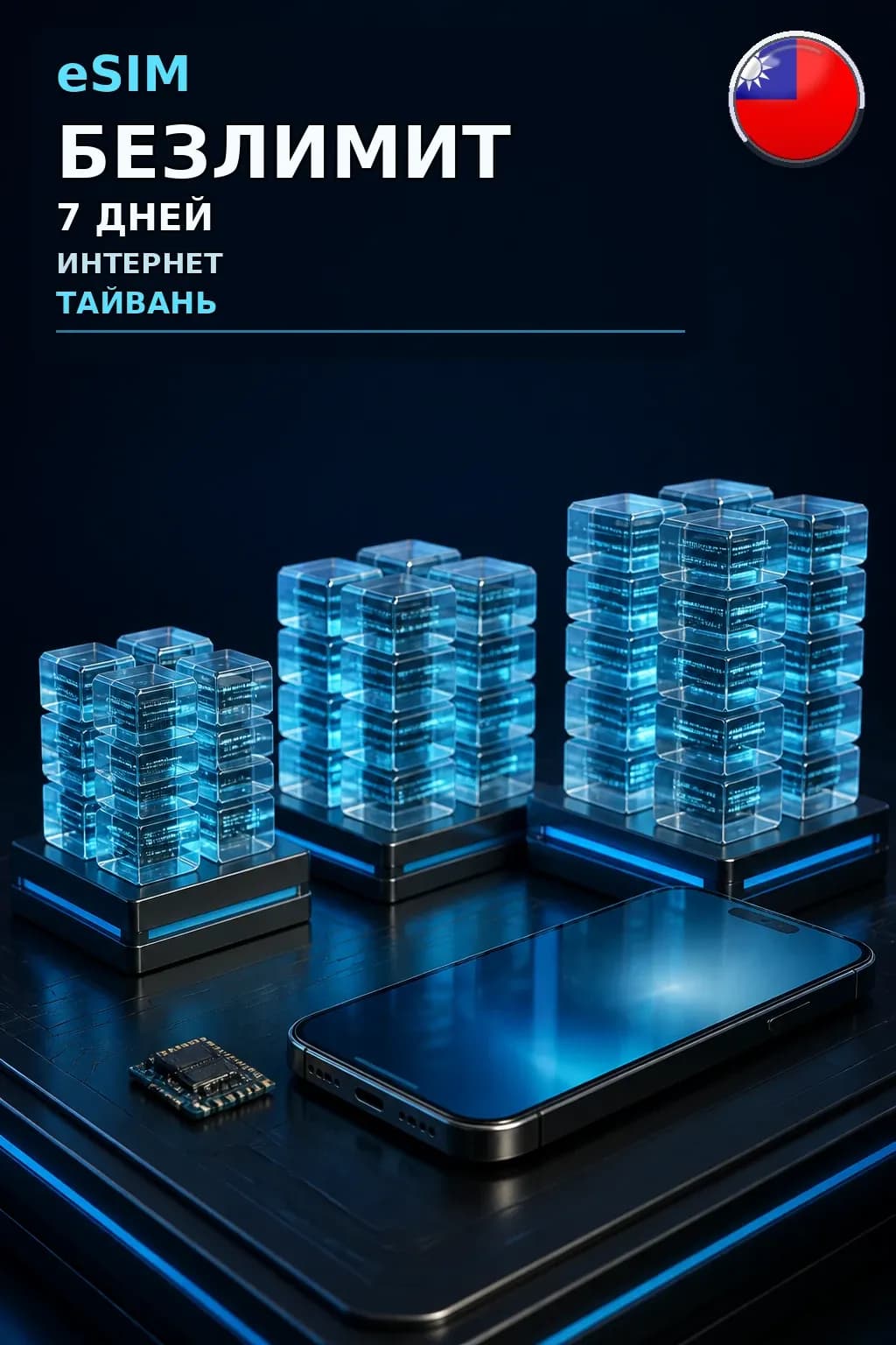 eSIM Тайвань — БЕЗЛИМИТ, 7 дней — интернет