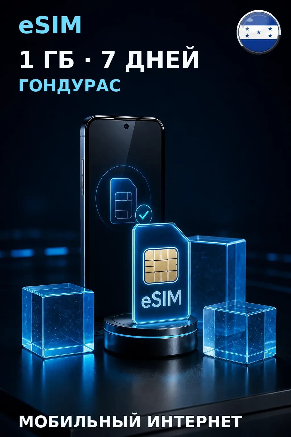 eSIM Гондурас — 1 ГБ, 7 дней — интернет