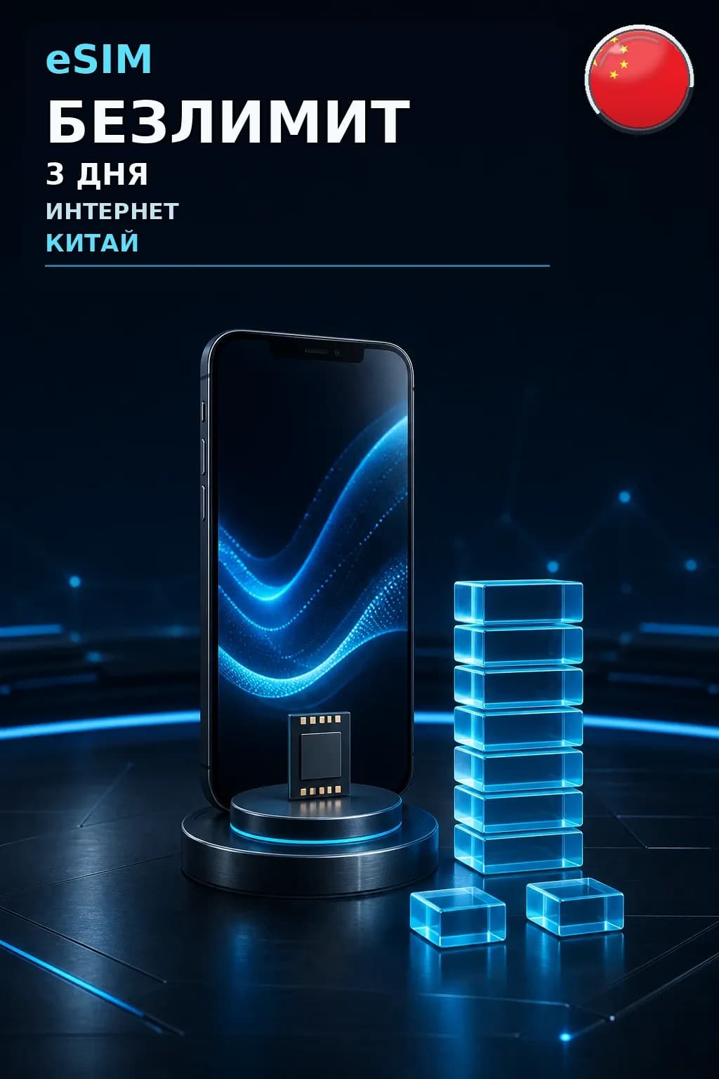 eSIM Китай — БЕЗЛИМИТ, 3 дня — интернет