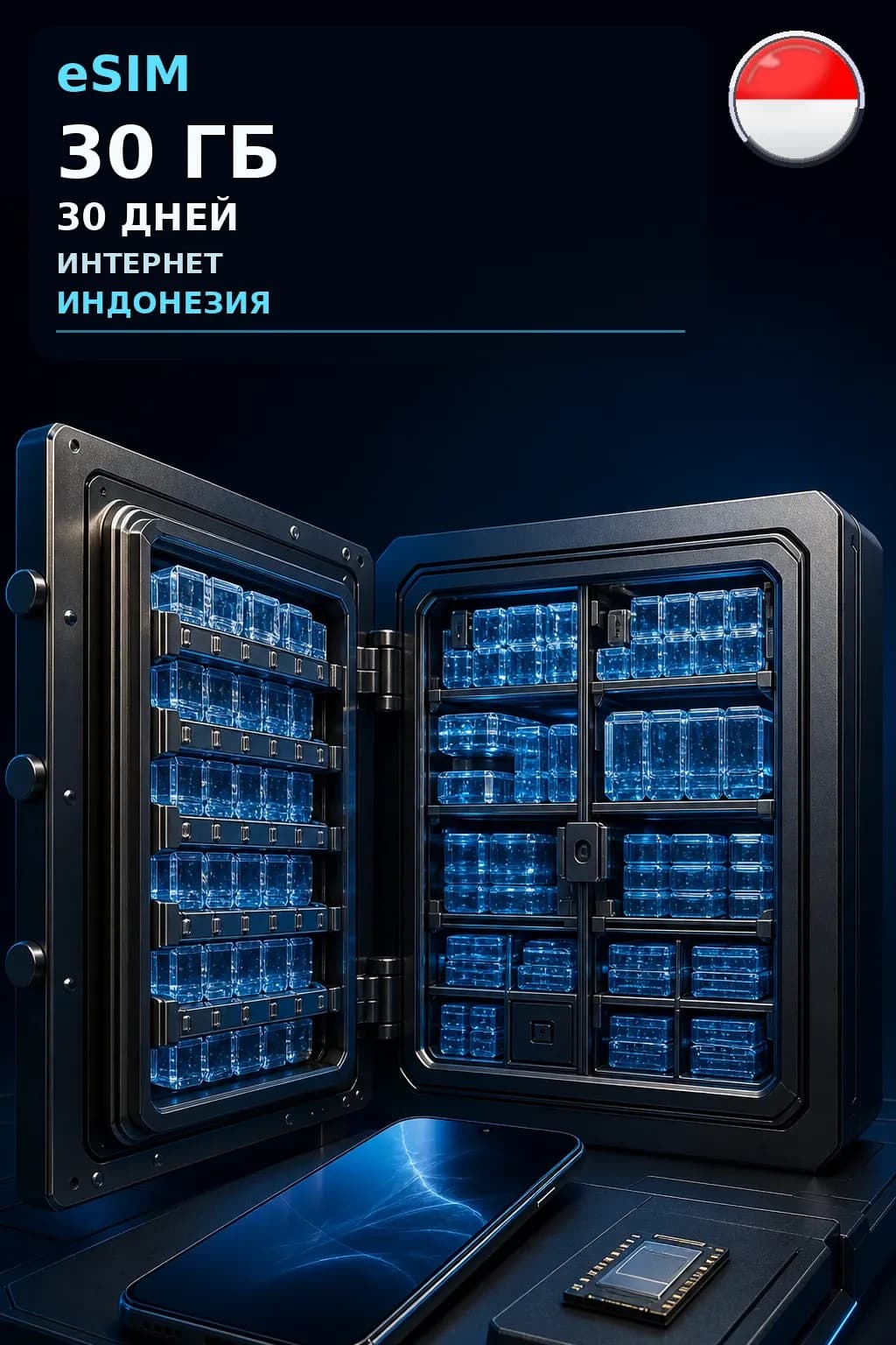 eSIM Индонезия — 30 ГБ, 30 дней — интернет