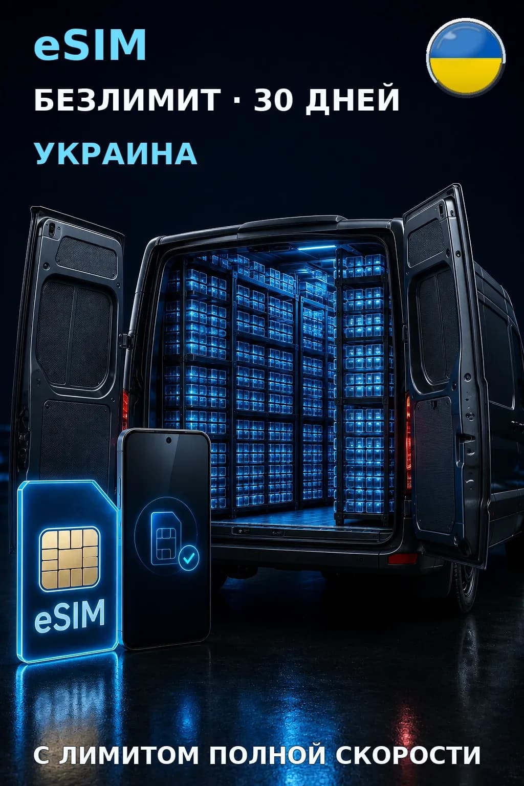 eSIM Украина — БЕЗЛИМИТ, 30 дней — интернет