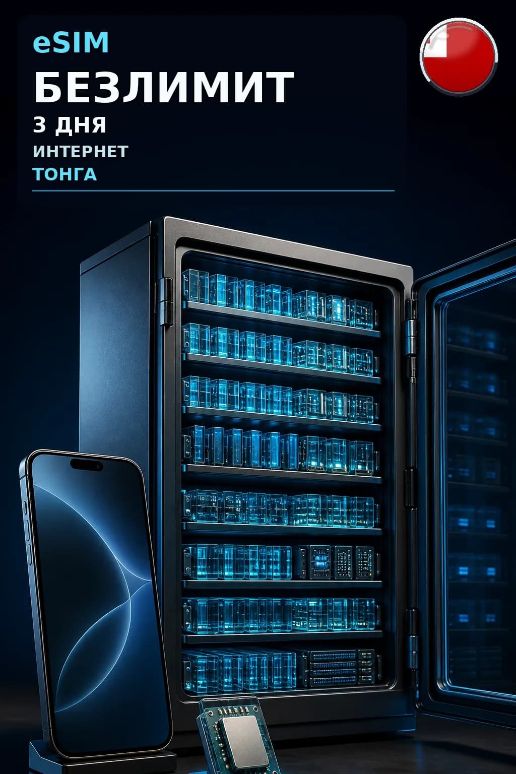 eSIM Тонга — БЕЗЛИМИТ, 3 дня — интернет