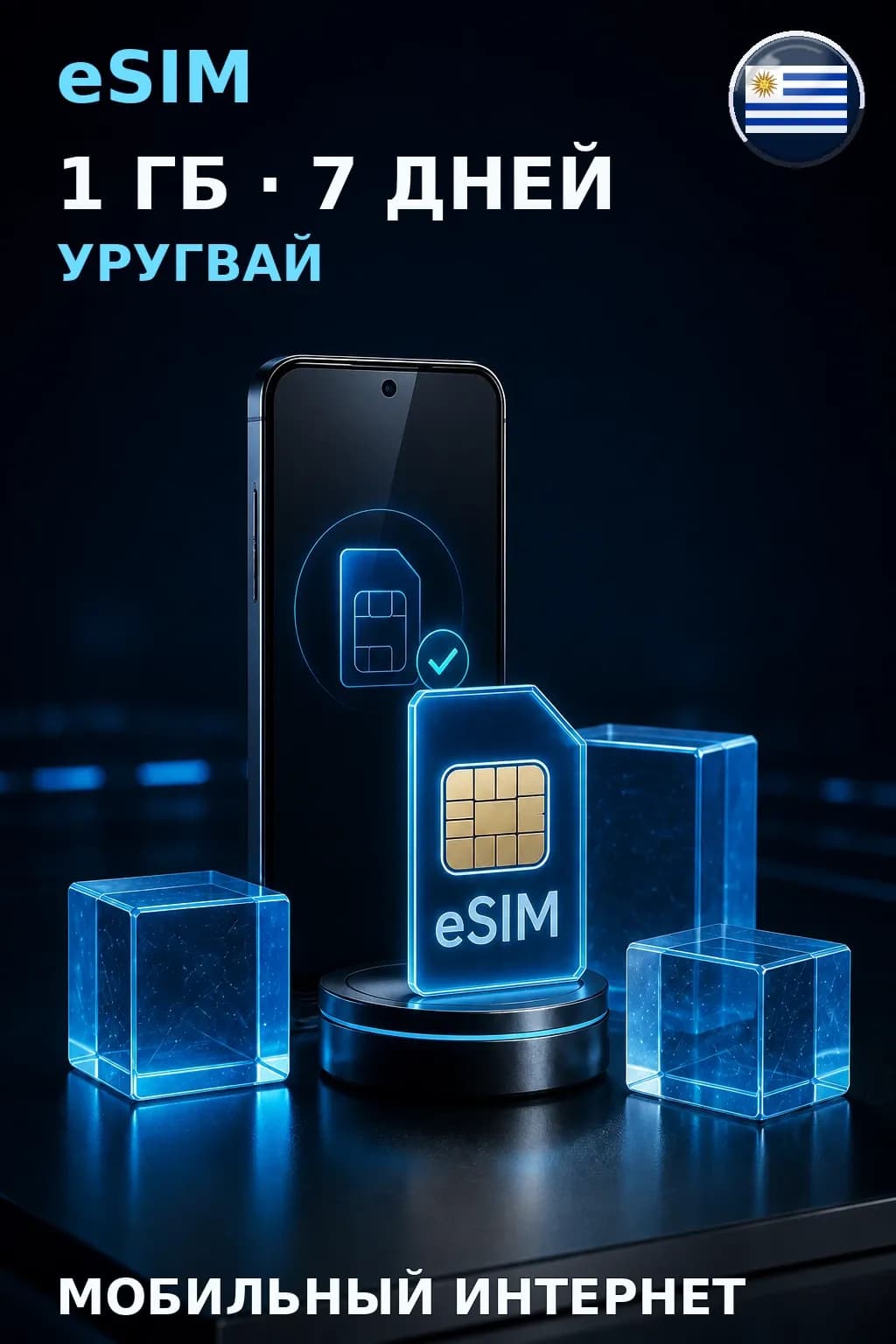 eSIM Уругвай — 1 ГБ, 7 дней — интернет