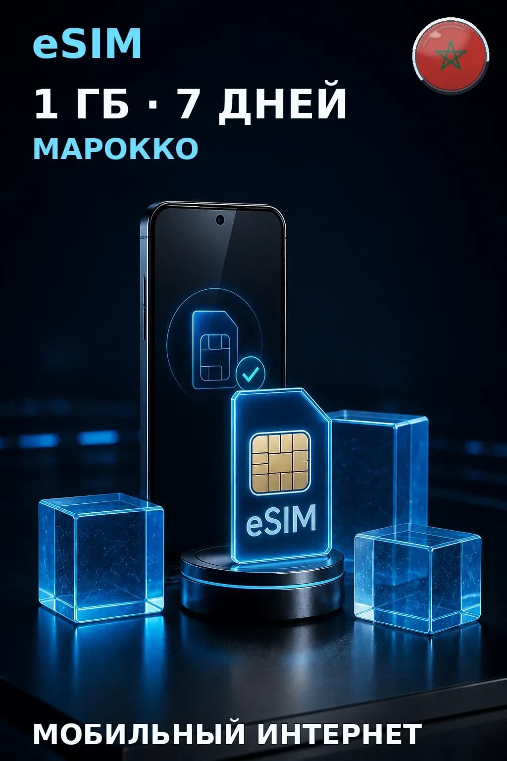 eSIM Марокко — 1 ГБ, 7 дней — интернет