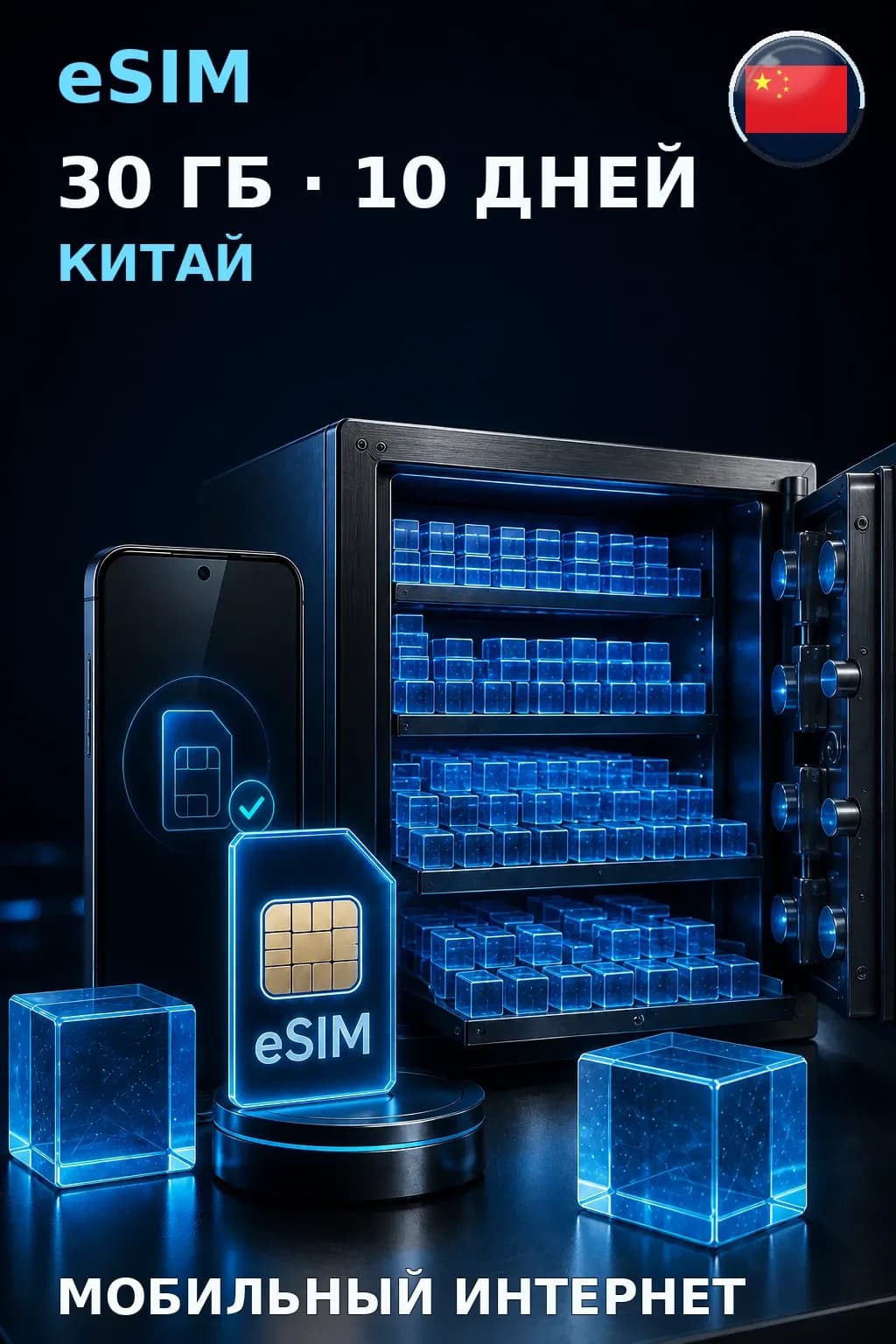 eSIM Китай — 30 ГБ, 10 дней — интернет