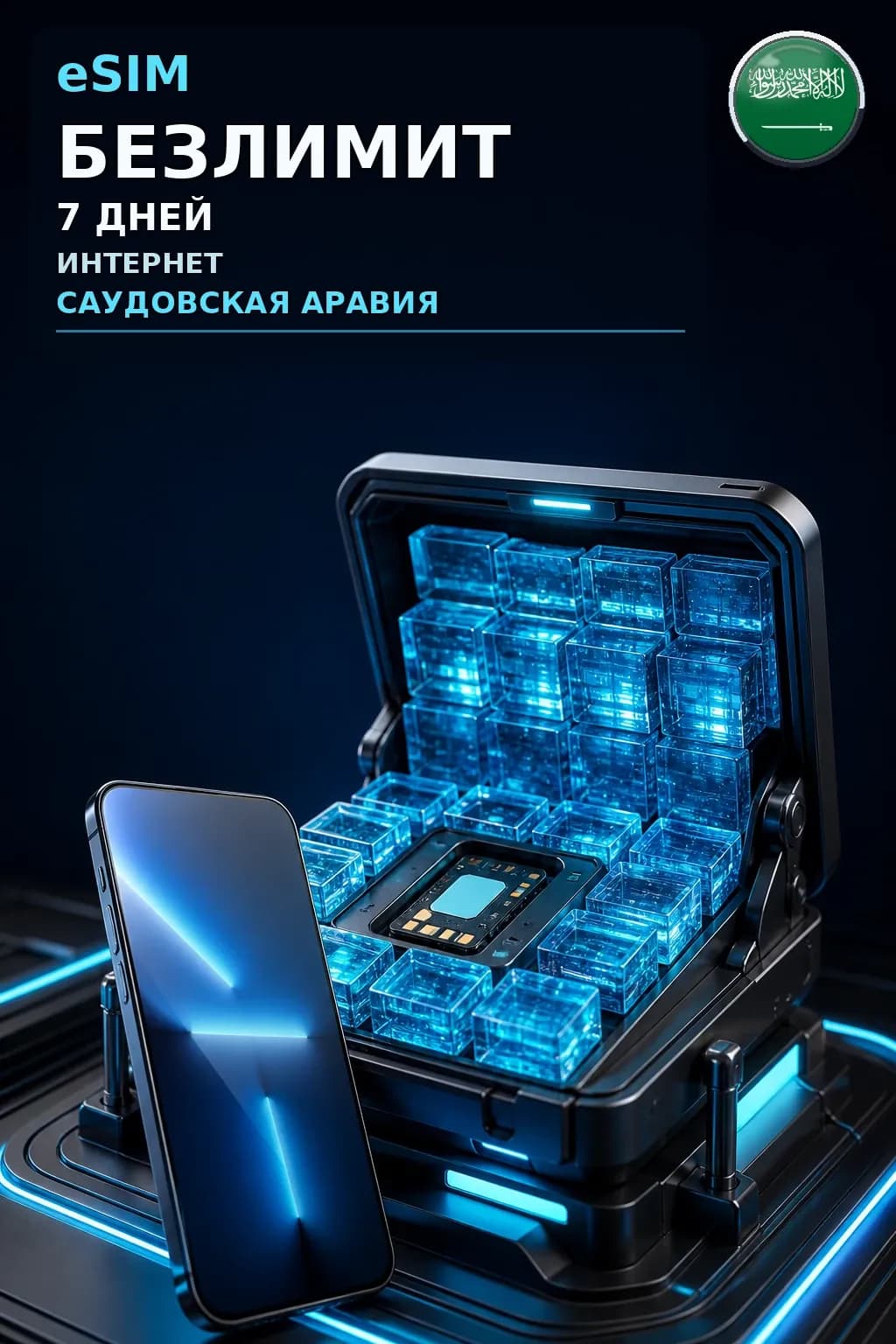 eSIM Саудовская Аравия — БЕЗЛИМИТ, 7 дней — интернет